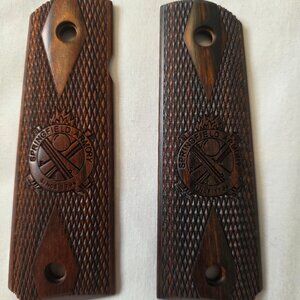 Original Springfield Armory Factory 1911 Crossed Cannon Cocobolo Grips